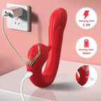 ARMONY Delfin – Multiposition-Vibrator mit Wärmeeffekt, Rot