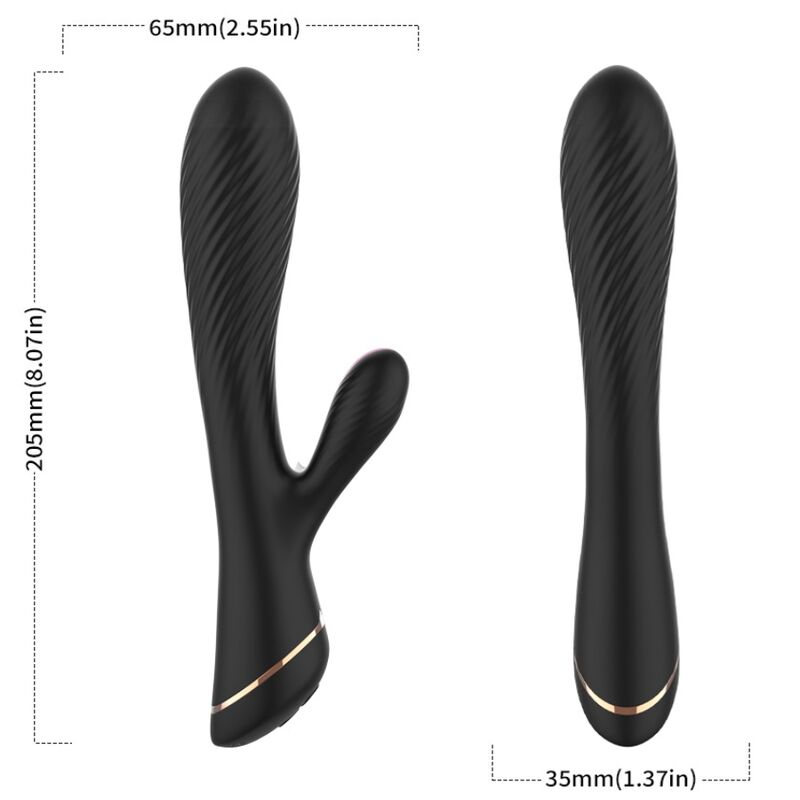ARMONY – Rabbit-Vibrator aus Silikon, Schwarz