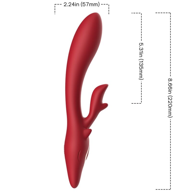 ARMONY – VIBRATORE ELK RABBIT CURVO ROSSO