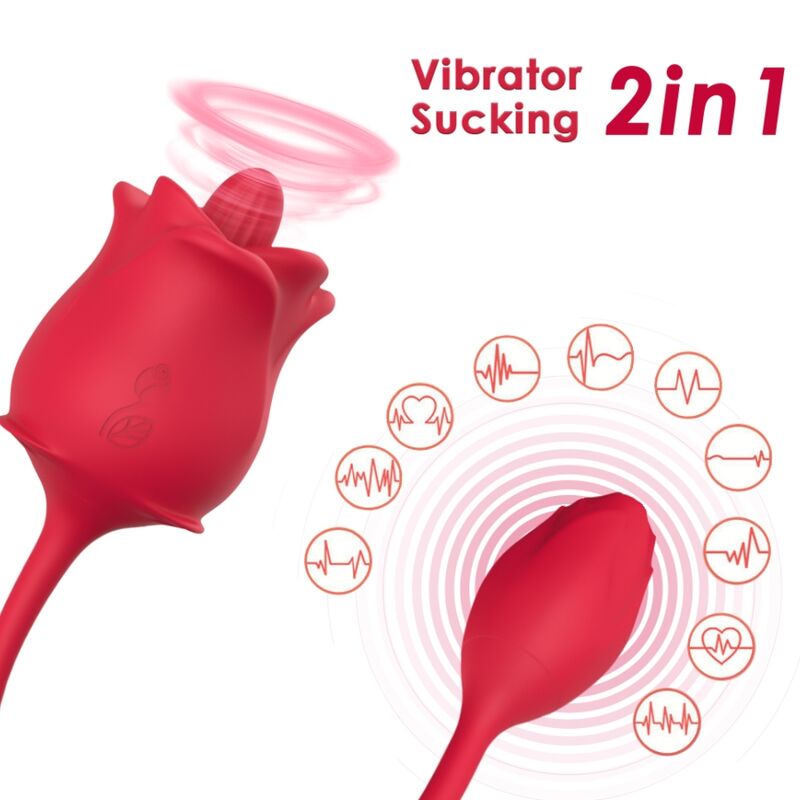 ARMONY – STIMOLATORE E VIBRATORE ROSA 2 IN 1 CON ASPIRAZIONE E CODA ROSSA 10 MODALITÀ