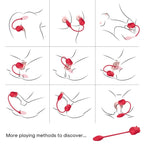 ARMONY – STIMULATEUR D'ASPIRATION ET VIBRATEUR ROSE 2 EN 1 10 MODES AVEC QUEUE ROUGE