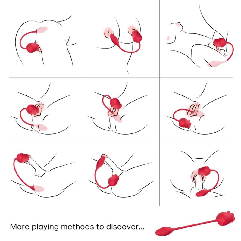 ARMONY – STIMOLATORE E VIBRATORE ROSA 2 IN 1 CON ASPIRAZIONE E CODA ROSSA 10 MODALITÀ