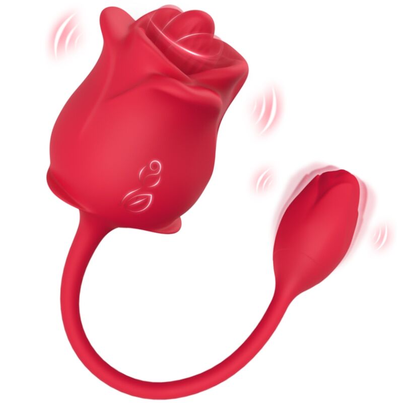 ARMONY – STIMOLATORE E VIBRATORE ROSA 2 IN 1 CON ASPIRAZIONE E CODA ROSSA 10 MODALITÀ