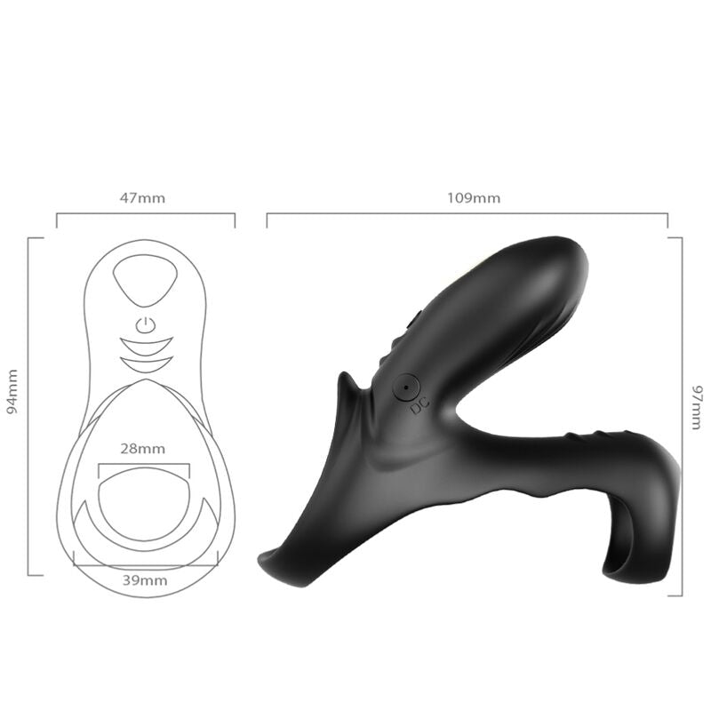 ARMONY – ANELLO VIBRATORE DOPPIO RANGER PER COPPIA NERO