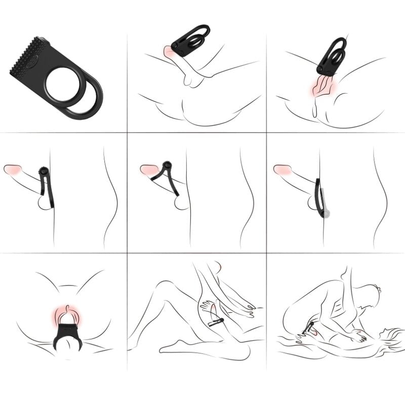 ARMONY – TWINS DOUBLE VIBRATOR RING FOR COUPLES BLACK
