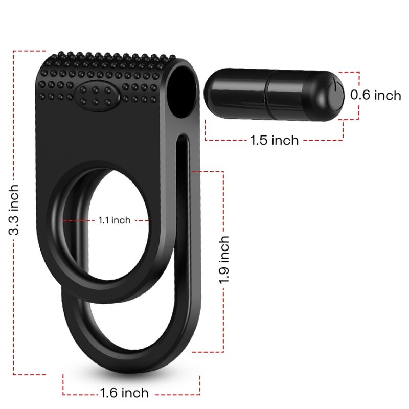 ARMONY – TWINS DOUBLE VIBRATOR RING FOR COUPLES BLACK