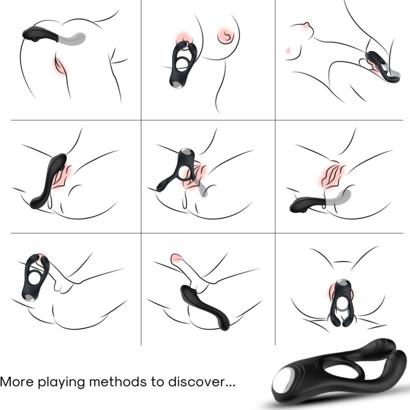 ARMONY – ANELLO VIBRATORE DOPPIO VEYRON GIOCATTOLO PER COPPIA NERO