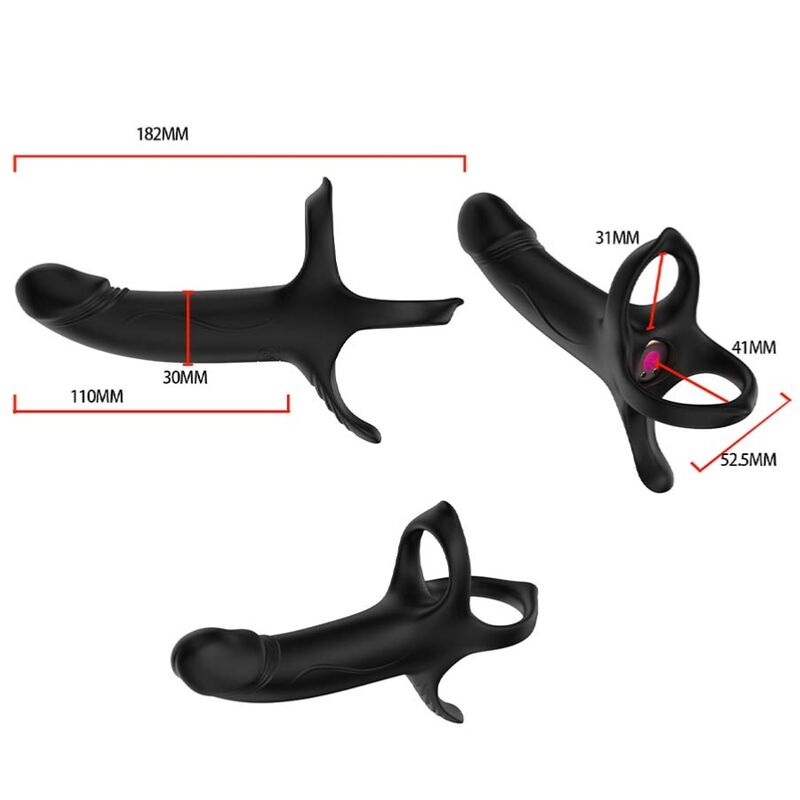 ARMONY – Dildo mit Ring und Vibrator, Fernbedienung, Schwarz