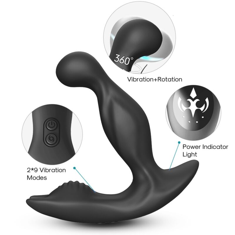 ARMONY – BAT KING VIBRATORE ROTATORE ANALE DELLA PROSTATA TELECOMANDO NERO