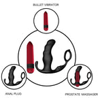 ARMONY – VIBRATORE ANALE PROSTATA KNIGHT E TELECOMANDO ANELLO NERO