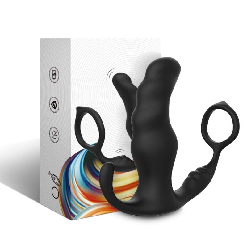 ARMONY – VIBRATORE ANALE PROSTATA KNIGHT E TELECOMANDO ANELLO NERO