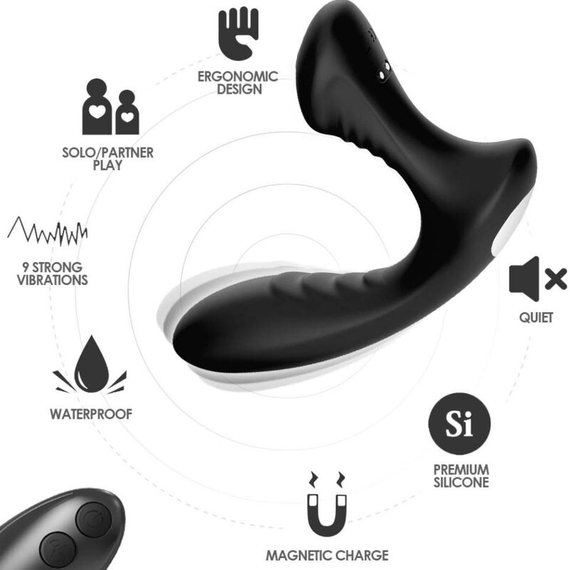 ARMONY – STORM VIBRATEUR ANAL PROSTATE & PLUG TÉLÉCOMMANDE NOIR