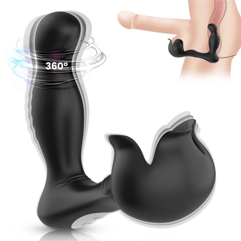 ARMONY – VIBRATORE SURROUND ANALE E STIMOLATORE TESTICOLO TELECOMANDO NERO
