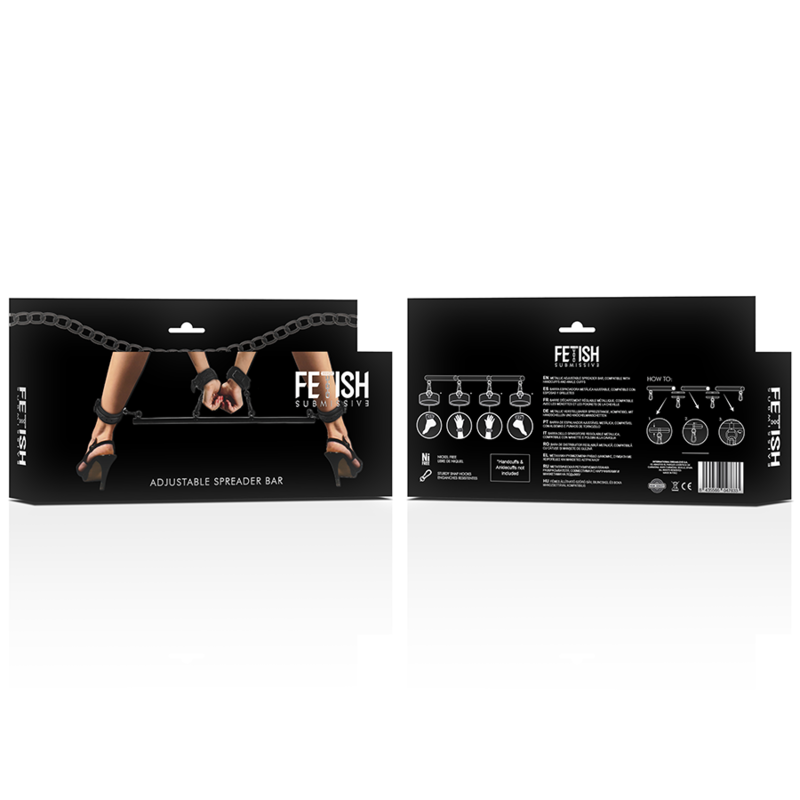FETISH SUBMISSIVE BONDAGE – BARRE SÉPARATEUR RÉGLABLE 4 PIÈCES