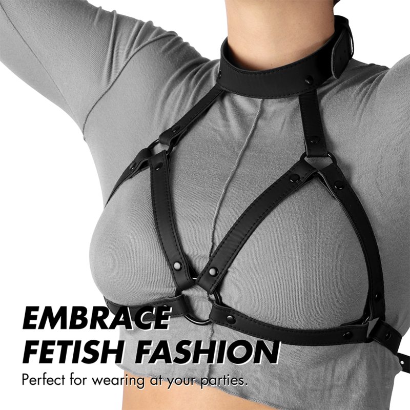 FETISH SUBMISSIVE BONDAGE – Verstellbares Brust- und Nackenfixierungsgeschirr