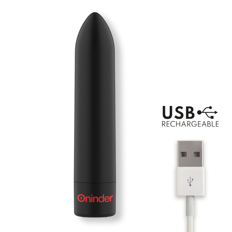 ONINDER – BERLIN VIBRATORE BULLET NERO 9 MODALITÀ 8,5 X 2 CM – APP GRATUITA