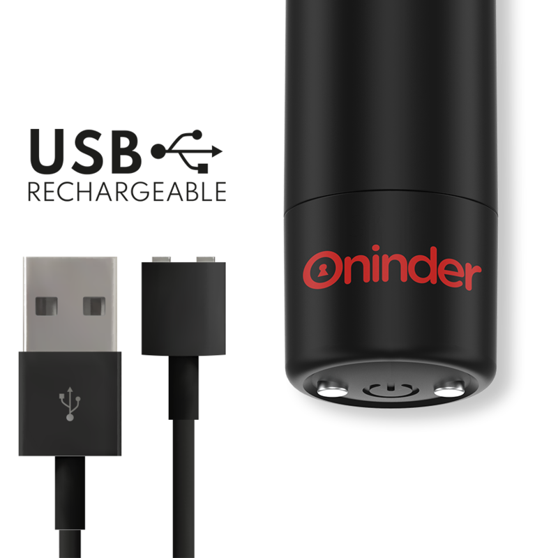 ONINDER – BERLIN VIBRATORE BULLET NERO 9 MODALITÀ 8,5 X 2 CM – APP GRATUITA