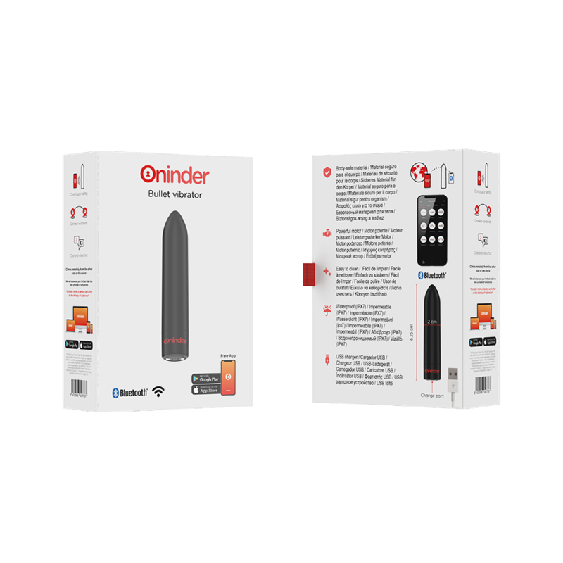 ONINDER – BERLIN VIBRATORE BULLET NERO 9 MODALITÀ 8,5 X 2 CM – APP GRATUITA