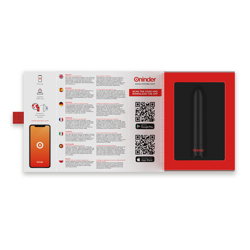 ONINDER – BERLIN VIBRATORE BULLET NERO 9 MODALITÀ 8,5 X 2 CM – APP GRATUITA