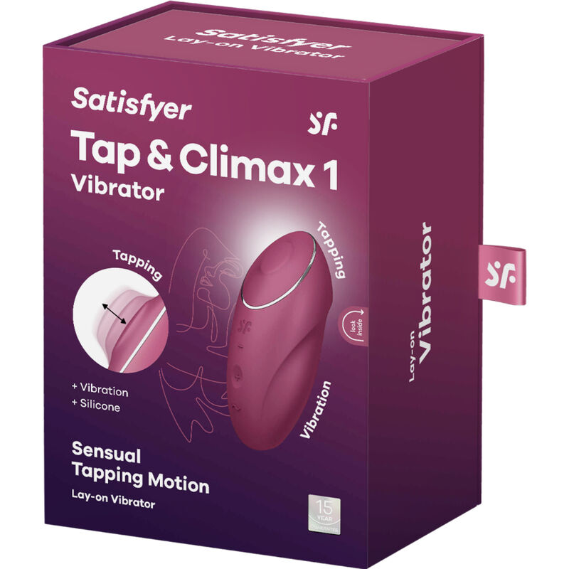 SATISFYER Tap & Climax 1 – Auflegevibrator mit Klopffunktion, rot