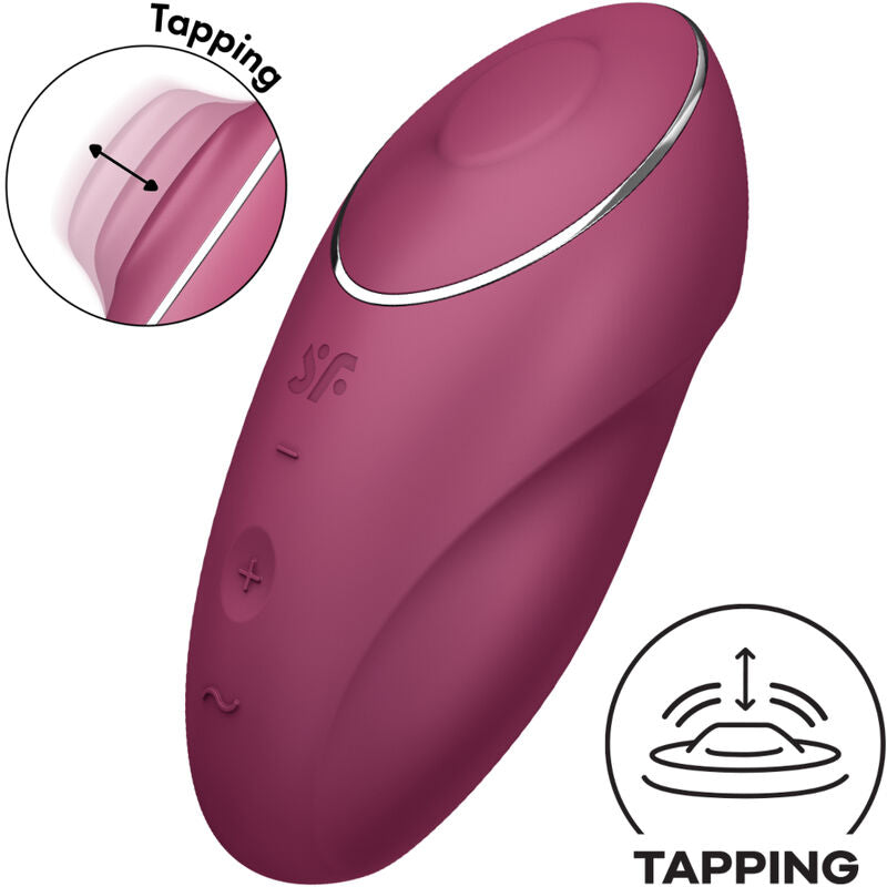 SATISFYER – TAP & CLIMAX 1 VIBRATEUR LAY-ON ROUGE