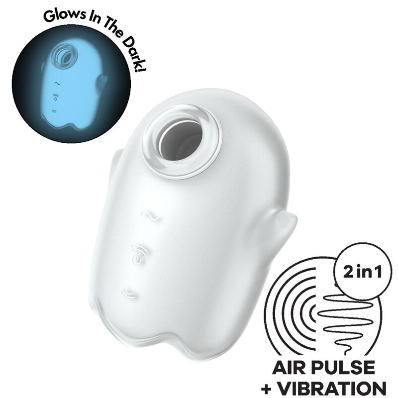 SATISFYER Glowing Ghost – Air-Pulse-Vibrator mit Leuchteffekt, weiss