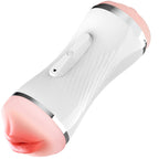 ARMONY – Masturbatore doppio vibrante con aperture vaginale e orale, bianco