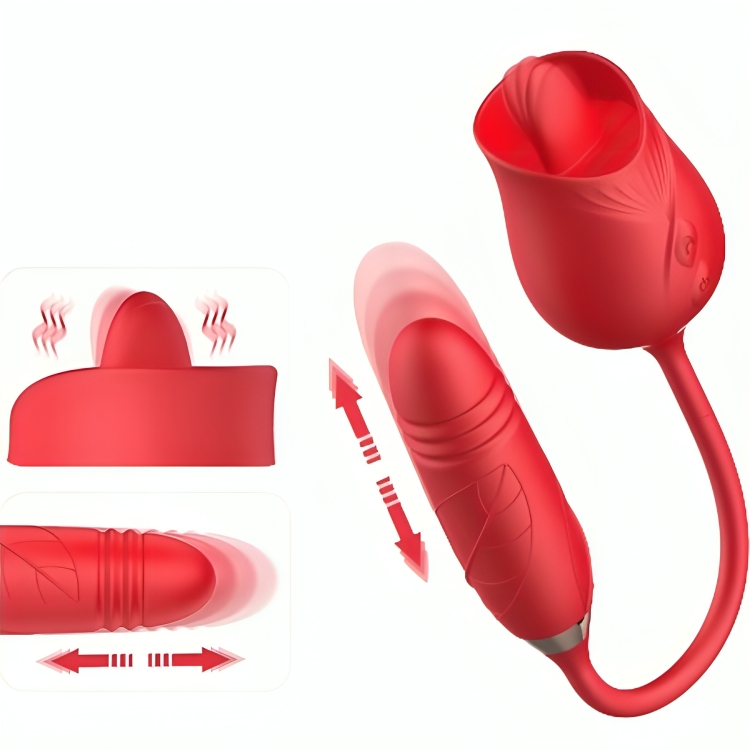 ARMONY Delight Flower – Vibrateur fleur avec va-et-vient et languette rouge