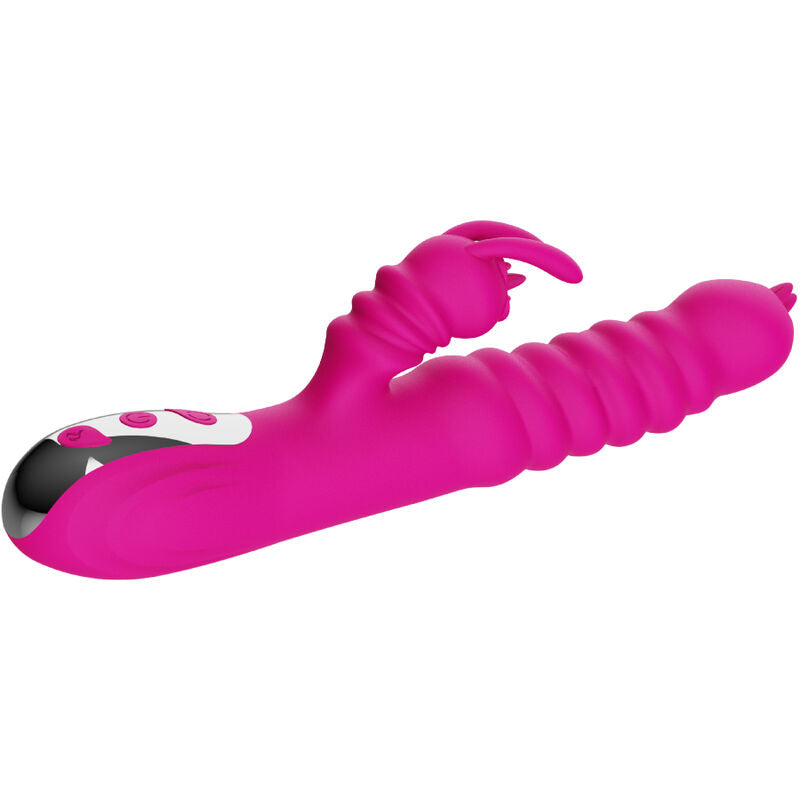 ARMONY – Heated multifunction rabbit vibrator with double tongue, fuchsia