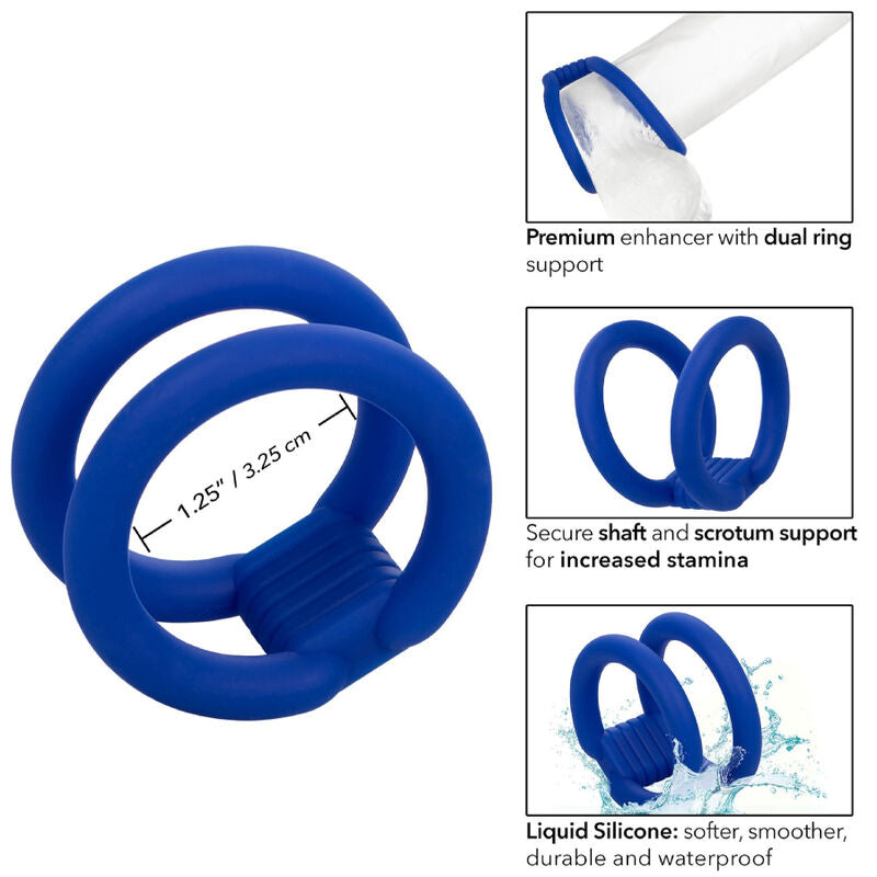 CALEXOTICS Admiral – Double cage pour pénis, bleue