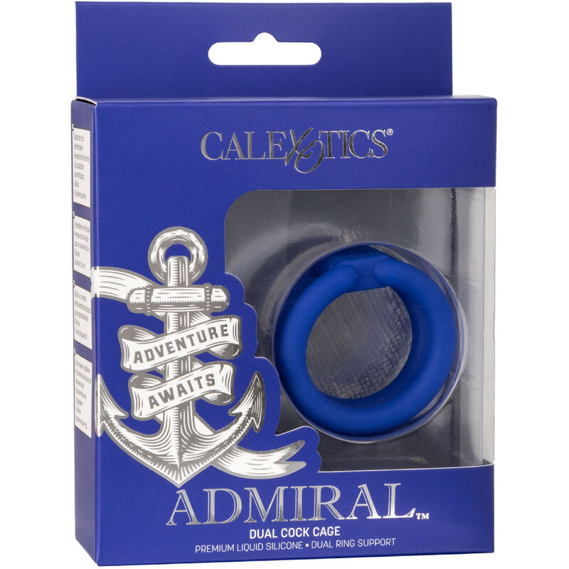 CALEXOTICS Admiral – Double cage pour pénis, bleue