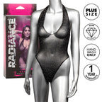 CALEXOTICS Radiance – Deep V-neck rhinestone bodysuit
