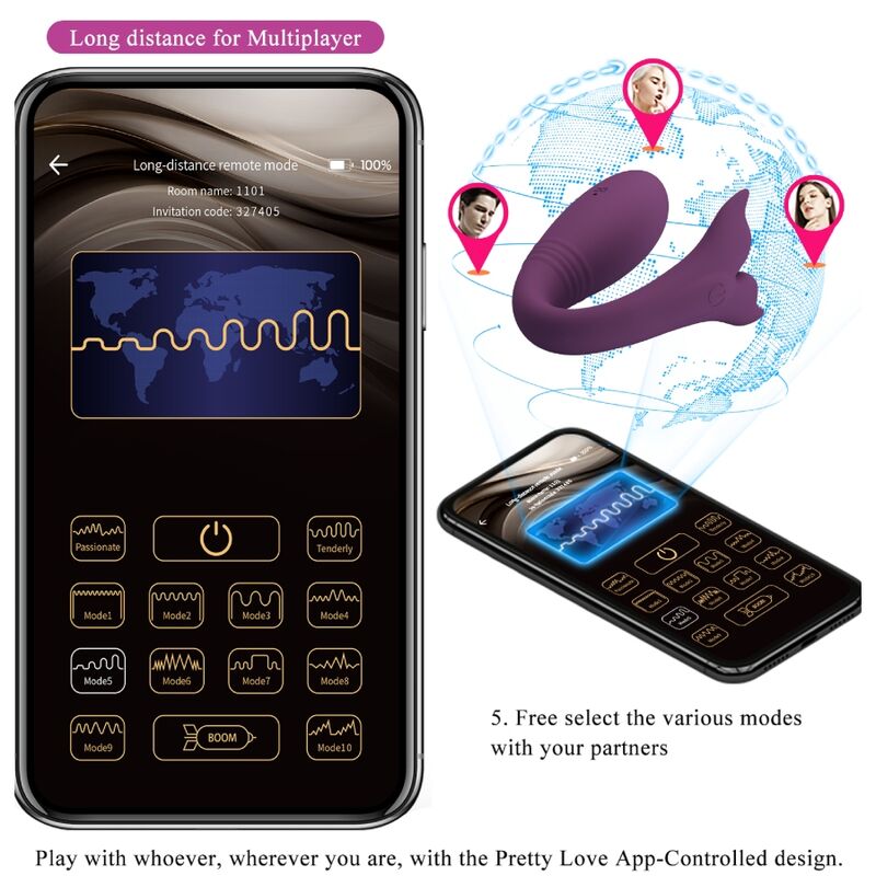PRETTY LOVE – APP JAYLEEN VIBRATOR TELECOMANDO VIOLA