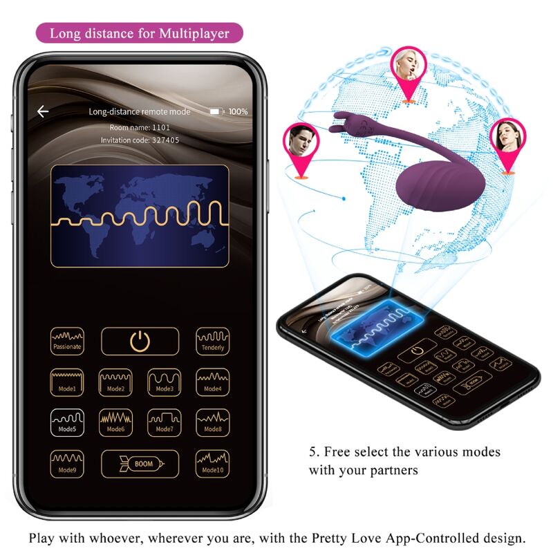 PRETTY LOVE Catalina – App-gesteuerter G-Punkt-Vibrator, lila