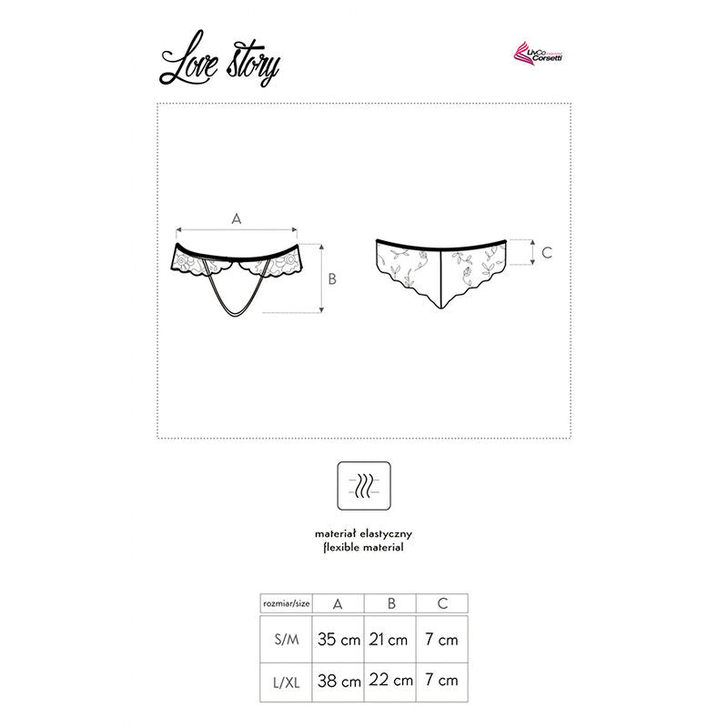 LIVCO CORSETTI Love Story – Culotte en dentelle ouverte à l’entrejambe, noire, L/XL