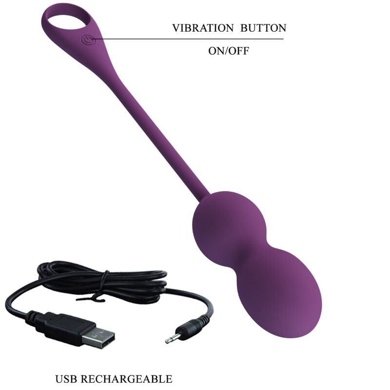 PRETTY LOVE Elvira – Vibrierende Kegelkugeln mit App, lila