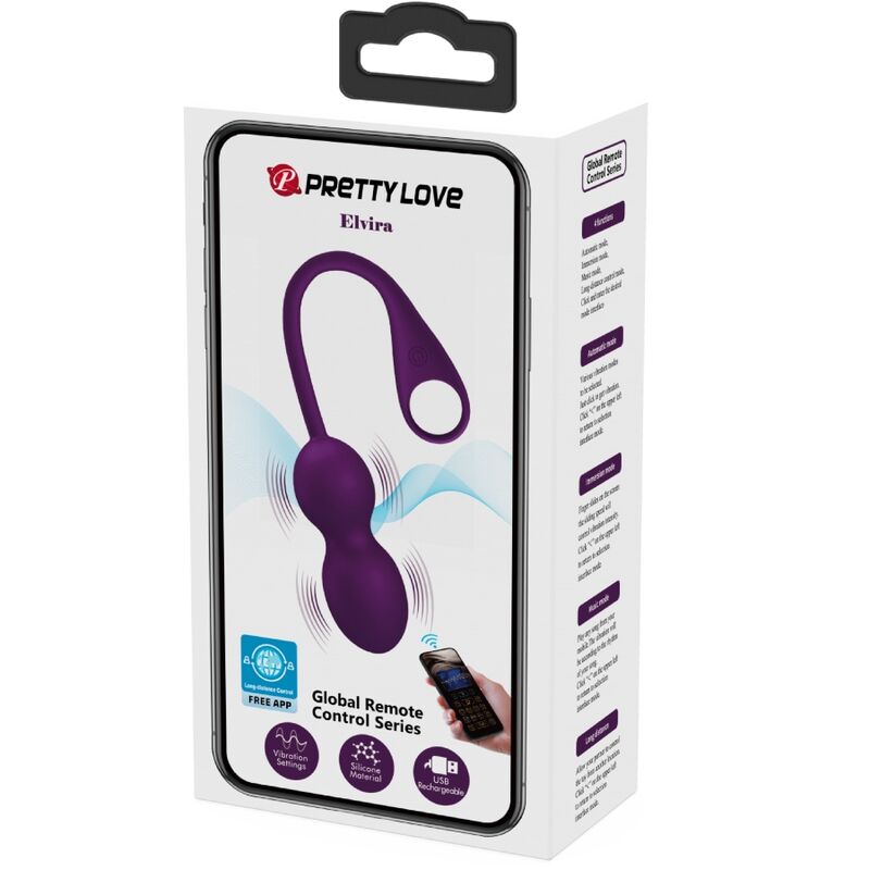 PRETTY LOVE Elvira – Vibrierende Kegelkugeln mit App, lila