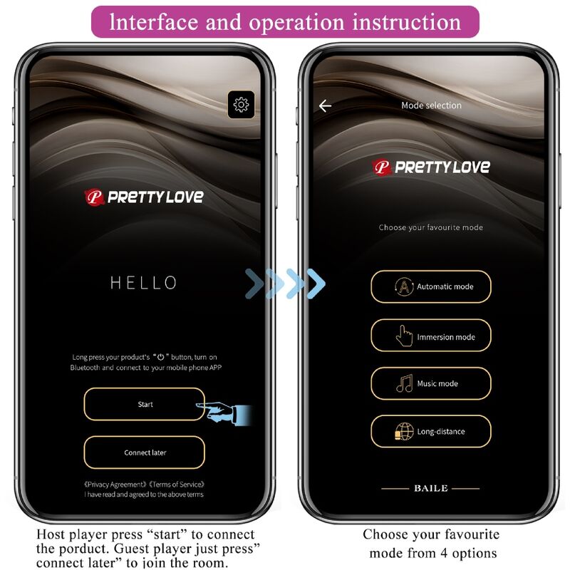 PRETTY LOVE Billy – Paarvibrator mit App-Fernbedienung, lila