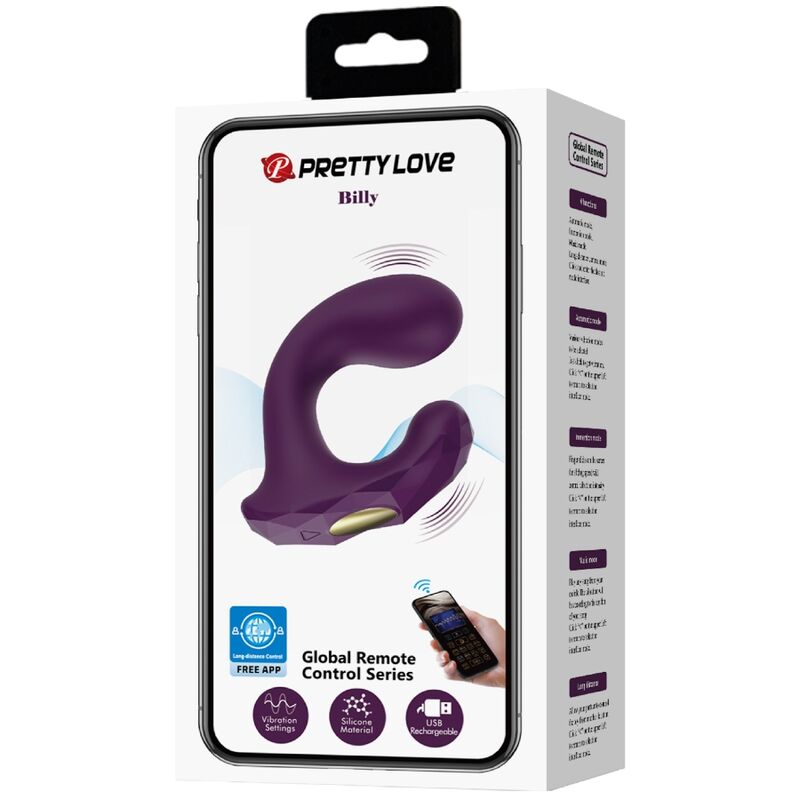 PRETTY LOVE Billy – Paarvibrator mit App-Fernbedienung, lila