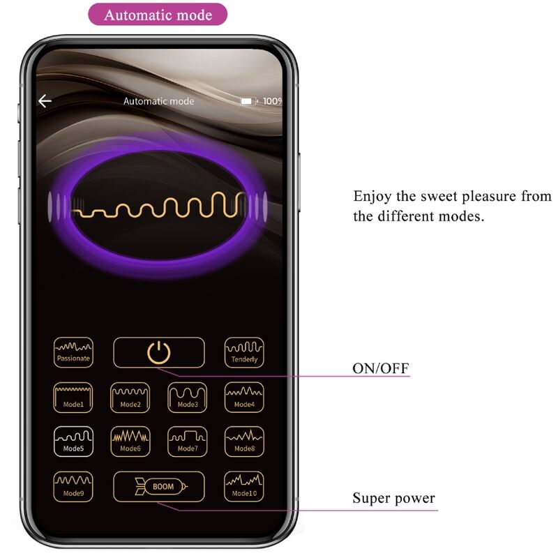 PRETTY LOVE Billy – Paarvibrator mit App-Fernbedienung, lila