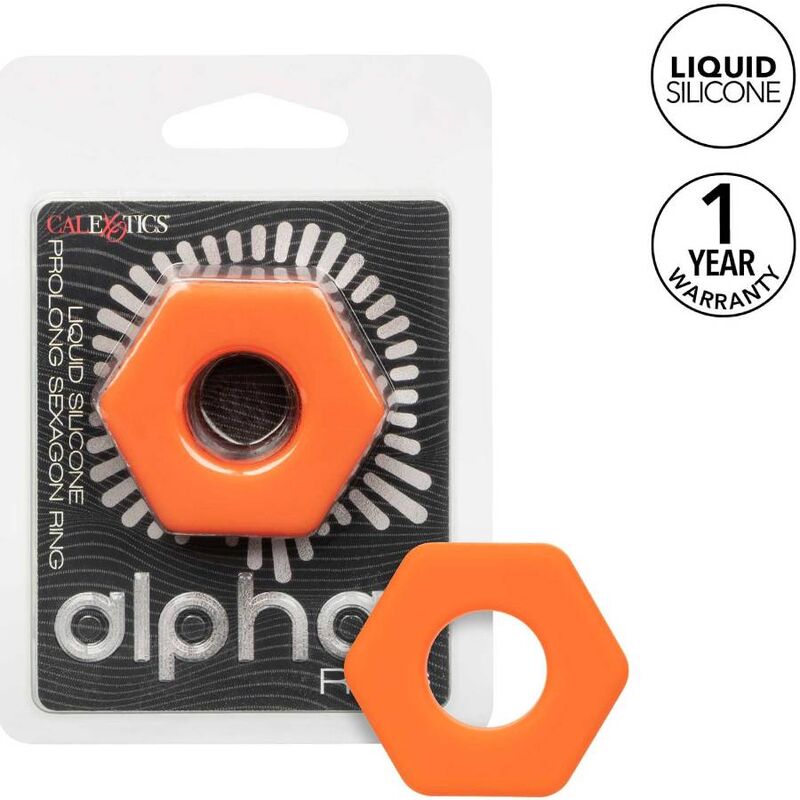 CALEXOTICS Alpha Prolong Sexagon – Penisring, orange