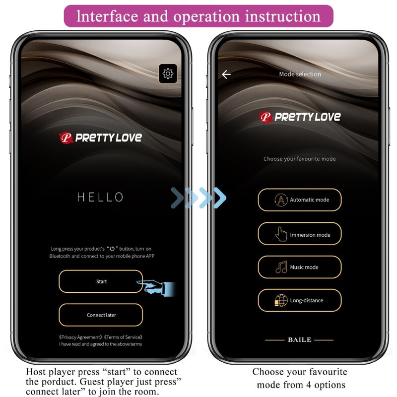 PRETTY LOVE Abner – App-gesteuerter Paarvibrator, lila