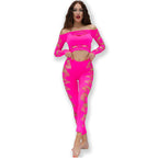 CHILIROSE CR 4632 – Nahtloses Top & Leggings-Set, Pink