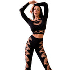 CHILIROSE – CR 4436 TOP E LEGGINS NERO S/L