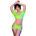 CHILIROSE – CR 4433 TOP & SHORTS GREEN S/M