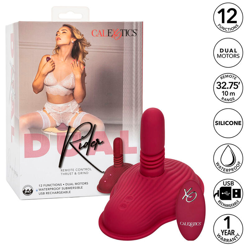 CALEXOTICS – RIDER MASSAGER DOUBLE MOTOR REMOTE CONTROL RED