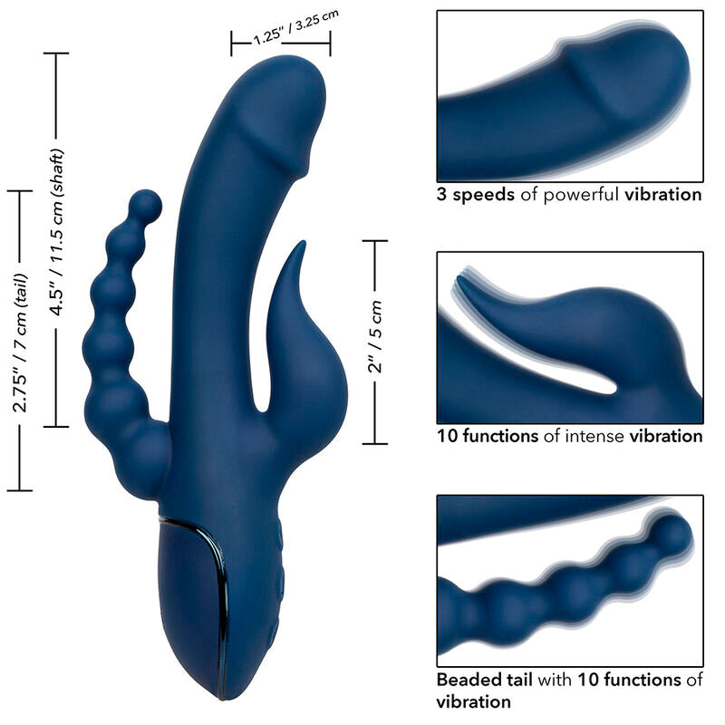 CALEXOTICS – VIBRATEUR TRIPLE ORGASME BLEU