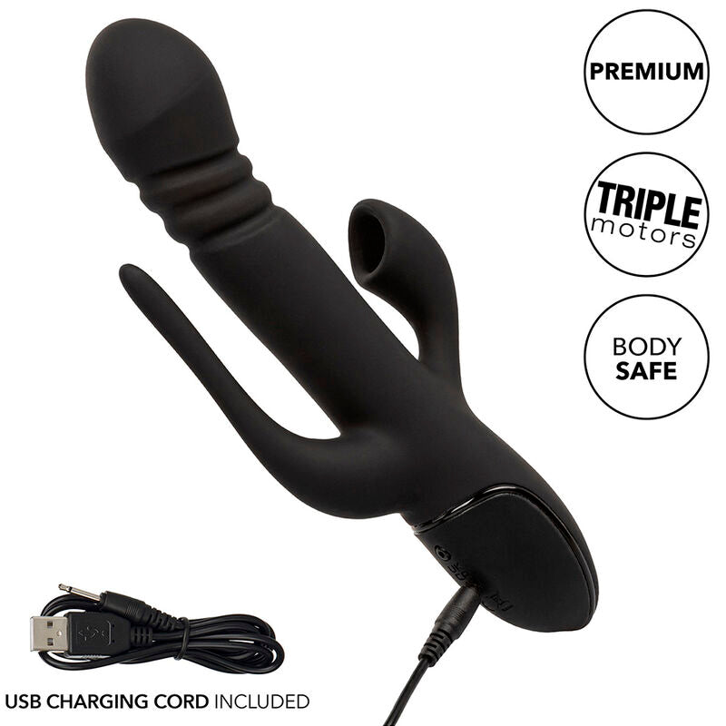 CALEXOTICS Triple Euphoria – Dreifach-Vibrator mit Klitoris-Sauger, schwarz