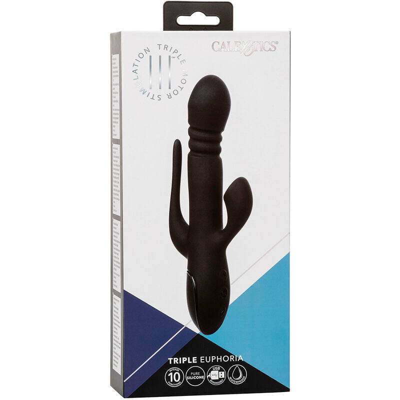 CALEXOTICS Triple Euphoria – Dreifach-Vibrator mit Klitoris-Sauger, schwarz