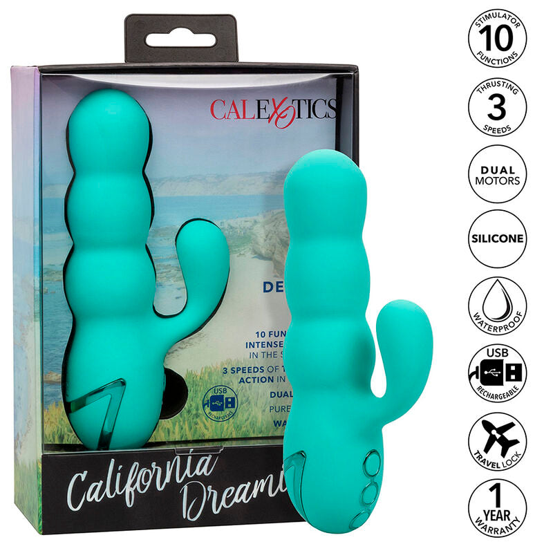 CALEXOTICS – DEL MAR DIVA VIBRATOR RABBIR AQUA GREEN BY CALIFORNIA DREAMING